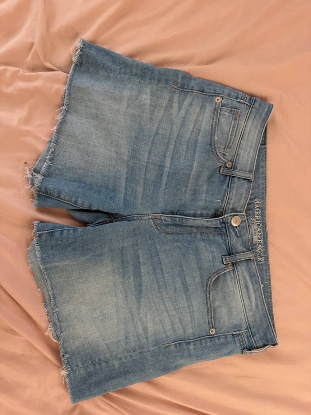 American Eagle Light Wash Denim Cutoff Shorts